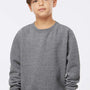LAT Youth Elevated Fleece Crewneck Sweatshirt - Heather Granite Grey