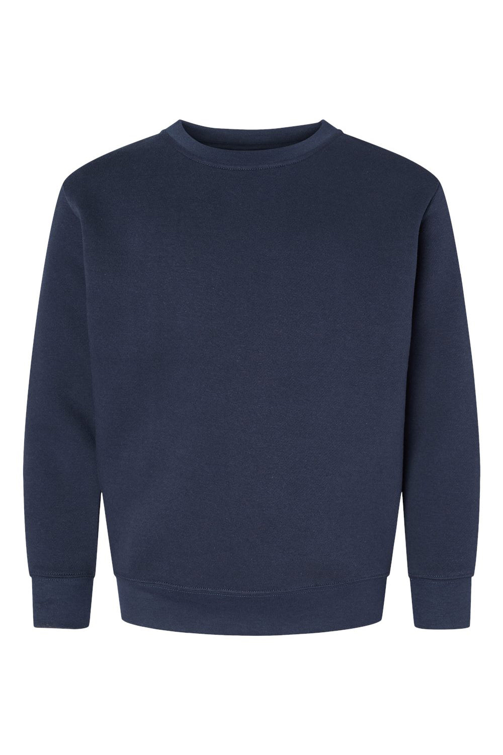 LAT 2225 Youth Elevated Fleece Crewneck Sweatshirt Navy Blue Flat Front