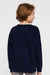 LAT 2225 Youth Elevated Fleece Crewneck Sweatshirt Navy Blue Model Back