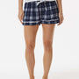 Boxercraft Womens Flannel Shorts - Navy Blue/Silver Grey - NEW