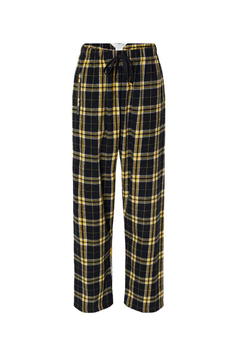 Boxercraft BW6620 Womens Haley Flannel Pants w/ Pockets Black/Gold Flat Front
