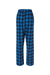 Boxercraft BW6620 Womens Haley Flannel Pants w/ Pockets Royal Blue/Black Buffalo Flat Back