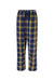 Boxercraft BW6620 Womens Haley Flannel Pants w/ Pockets Navy Blue/Gold Flat Front