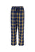 Boxercraft BW6620 Womens Haley Flannel Pants Navy Blue/Gold Flat Front