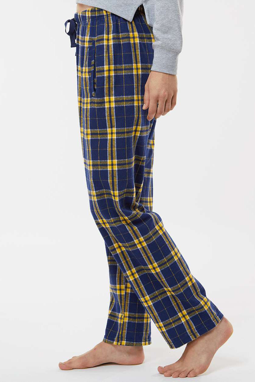 Boxercraft BW6620 Womens Haley Flannel Pants w/ Pockets Navy Blue/Gold Model Side
