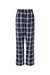 Boxercraft BW6620 Womens Haley Flannel Pants w/ Pockets Navy Blue/Silver Grey Flat Back