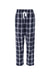 Boxercraft BW6620 Womens Haley Flannel Pants w/ Pockets Navy Blue/Silver Grey Flat Front