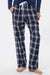 Boxercraft BW6620 Womens Haley Flannel Pants w/ Pockets Navy Blue/Silver Grey Model Front