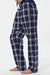 Boxercraft BW6620 Womens Haley Flannel Pants w/ Pockets Navy Blue/Silver Grey Model Side