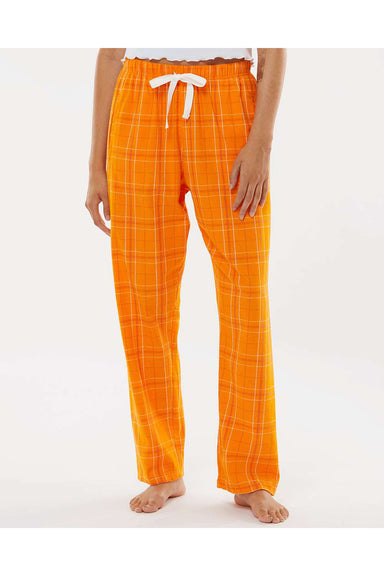 Boxercraft BW6620 Womens Haley Flannel Pants Orange Field Day Plaid Model Front