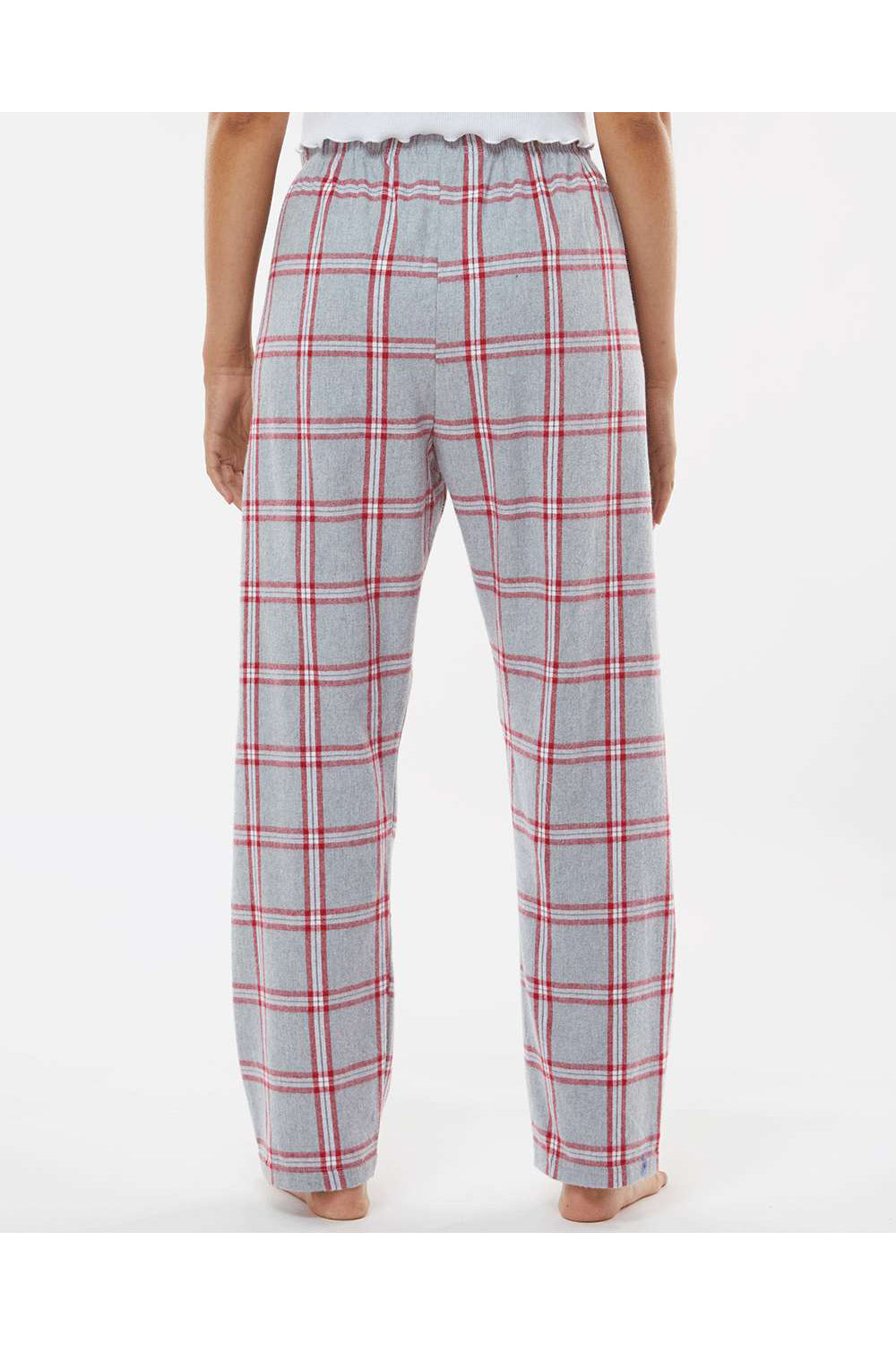 Boxercraft BW6620 Womens Haley Flannel Pants Oxford Red Tomboy Plaid Model Back