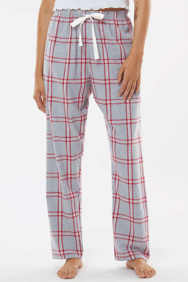 Boxercraft BW6620 Womens Haley Flannel Pants w/ Pockets Oxford Red Tomboy Plaid Model Front