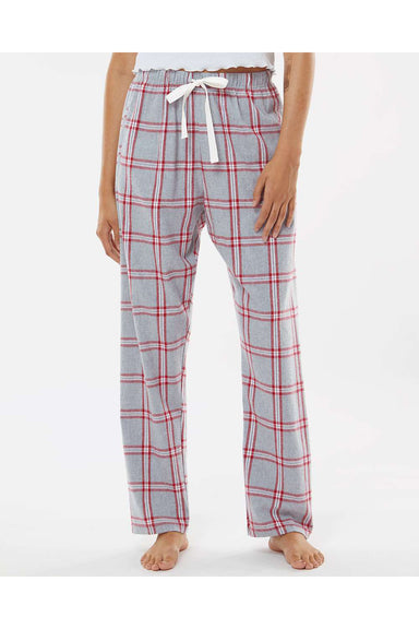Boxercraft BW6620 Womens Haley Flannel Pants Oxford Red Tomboy Plaid Model Front