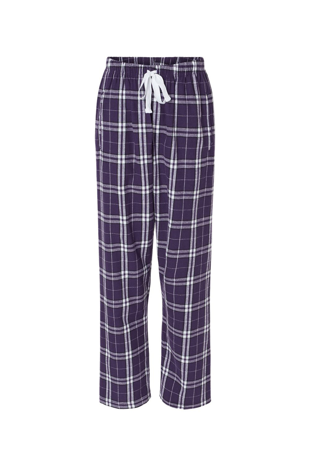 Boxercraft BW6620 Womens Haley Flannel Pants w/ Pockets Purple/White Flat Front