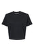 LAT 3518 Womens Boxy Short Sleeve Crewneck T-Shirt Blended Black Flat Front