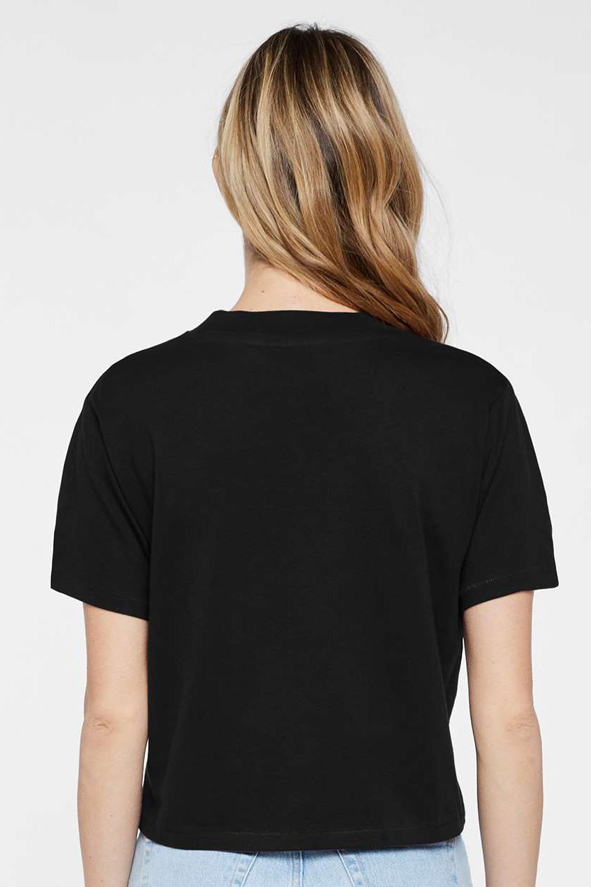 LAT 3518 Womens Boxy Short Sleeve Crewneck T-Shirt Blended Black Model Back