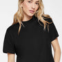 LAT Womens Boxy Short Sleeve Crewneck T-Shirt - Blended Black