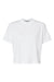 LAT 3518 Womens Boxy Short Sleeve Crewneck T-Shirt Blended White Flat Front