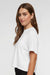 LAT 3518 Womens Boxy Short Sleeve Crewneck T-Shirt Blended White Model Side