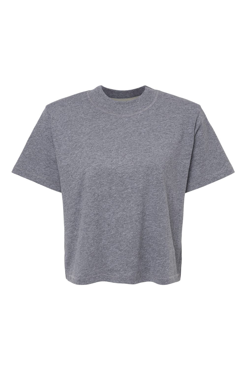 LAT 3518 Womens Boxy Short Sleeve Crewneck T-Shirt Heather Granite Grey Flat Front