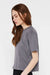 LAT 3518 Womens Boxy Short Sleeve Crewneck T-Shirt Heather Granite Grey Model Side