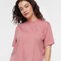 LAT Womens Boxy Short Sleeve Crewneck T-Shirt - Mauvelous Pink - NEW