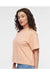 LAT 3518 Womens Boxy Short Sleeve Crewneck T-Shirt Peachy Model Side