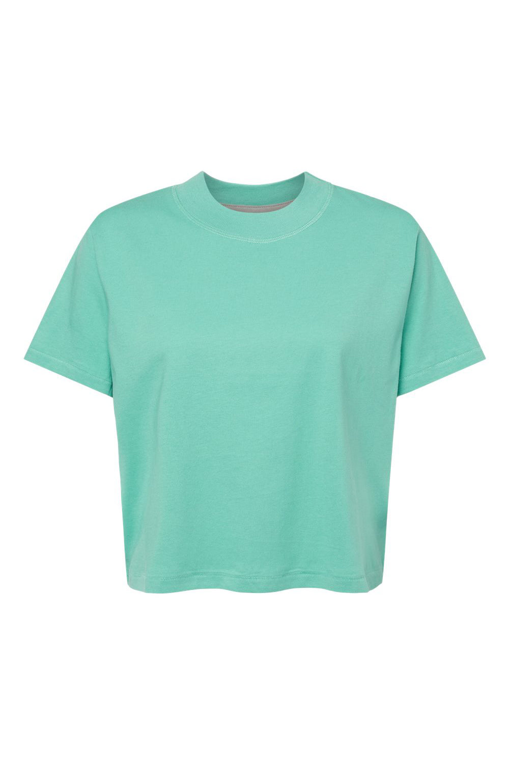 LAT 3518 Womens Boxy Short Sleeve Crewneck T-Shirt Saltwater Blue Flat Front