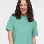 LAT Womens Boxy Short Sleeve Crewneck T-Shirt - Saltwater Blue - NEW