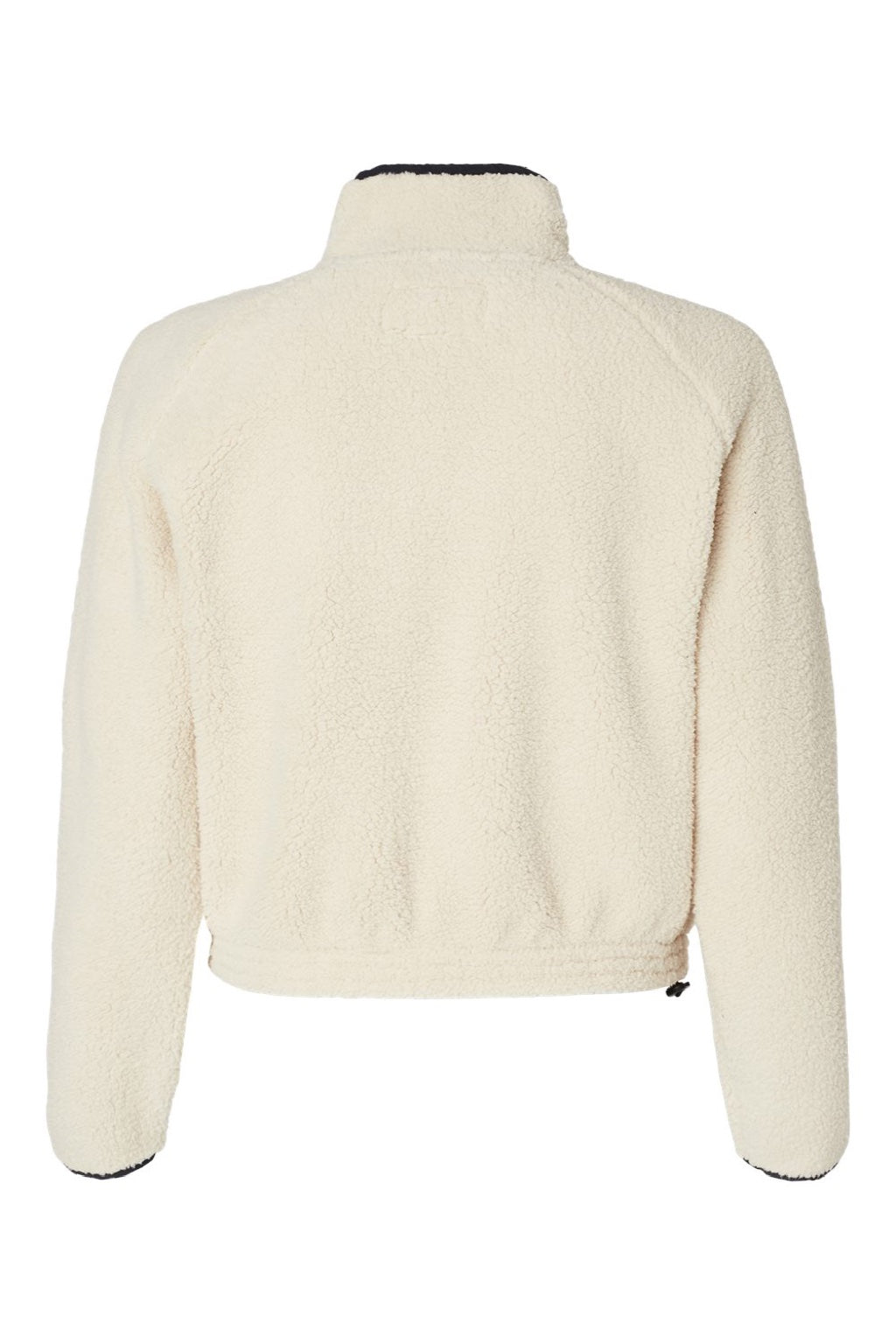 Boxercraft BW8501 Womens Everest 1/4 Zip Sweatshirt w/ Pouch Pocket Natural/Black Flat Back