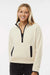 Boxercraft BW8501 Womens Everest 1/4 Zip Sweatshirt w/ Pouch Pocket Natural/Black Model Front