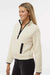 Boxercraft BW8501 Womens Everest 1/4 Zip Sweatshirt w/ Pouch Pocket Natural/Black Model Side