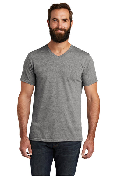 Allmade AL2014 Mens Short Sleeve V-Neck T-Shirt Aluminum Grey Model Front