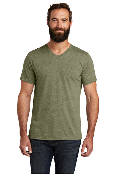 Allmade AL2014 Mens Short Sleeve V-Neck T-Shirt Olive You Green Model Front