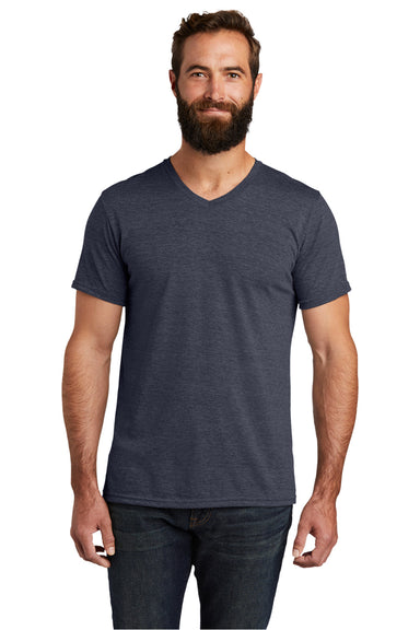 Allmade AL2014 Mens Short Sleeve V-Neck T-Shirt Rebel Blue Model Front