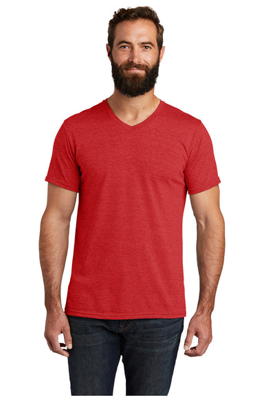 Allmade AL2014 Mens Short Sleeve V-Neck T-Shirt Rise Up Red Model Front