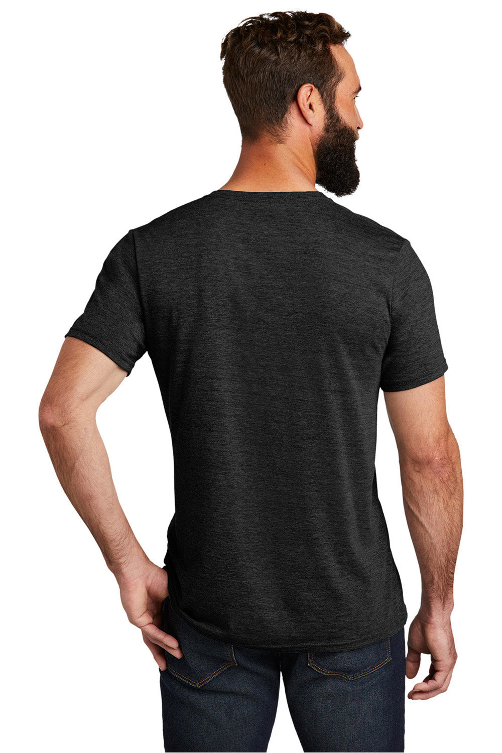 Allmade AL2014 Mens Short Sleeve V-Neck T-Shirt Space Black Model Back