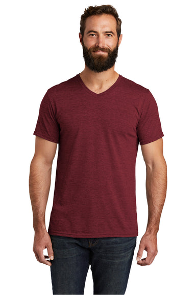 Allmade AL2014 Mens Short Sleeve V-Neck T-Shirt Vino Red Model Front