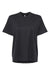 LAT 3519 Womens Hi-Lo Short Sleeve Crewneck T-Shirt Black Flat Front