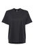 LAT 3519 Womens Hi-Lo Short Sleeve Crewneck T-Shirt Black Flat Front
