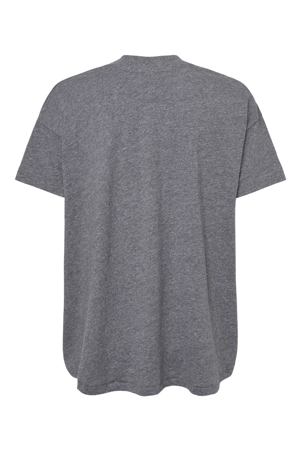 LAT 3519 Womens Hi-Lo Short Sleeve Crewneck T-Shirt Heather Granite Grey Flat Back