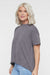 LAT 3519 Womens Hi-Lo Short Sleeve Crewneck T-Shirt Heather Granite Grey Model Side