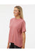 LAT 3519 Womens Hi-Lo Short Sleeve Crewneck T-Shirt Mauvelous Pink Model Side