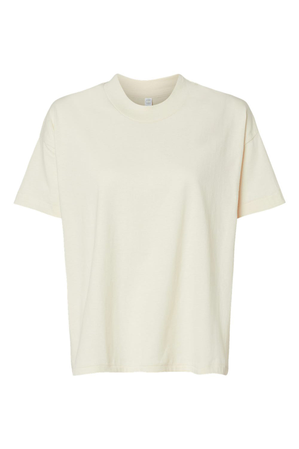 LAT 3519 Womens Hi-Lo Short Sleeve Crewneck T-Shirt Natural Flat Front