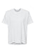 LAT 3519 Womens Hi-Lo Short Sleeve Crewneck T-Shirt White Flat Front