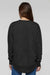 LAT 3525 Womens Weekend Fleece Crewneck Sweatshirt Black Leopard Model Back