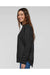 LAT 3525 Womens Weekend Fleece Crewneck Sweatshirt Black Leopard Model Side