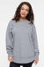 LAT 3525 Womens Weekend Fleece Crewneck Sweatshirt Heather Granite Grey Model Front