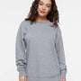 LAT Womens Weekend Fleece Crewneck Sweatshirt - Heather Granite Grey - NEW