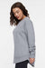 LAT 3525 Womens Weekend Fleece Crewneck Sweatshirt Heather Granite Grey Model Side